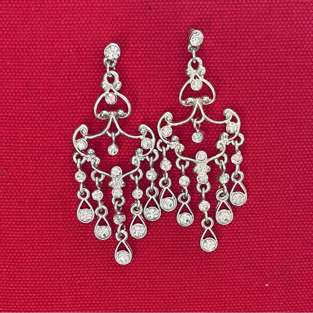 Silpada Silver Chandelier Earrings with Intricate Design